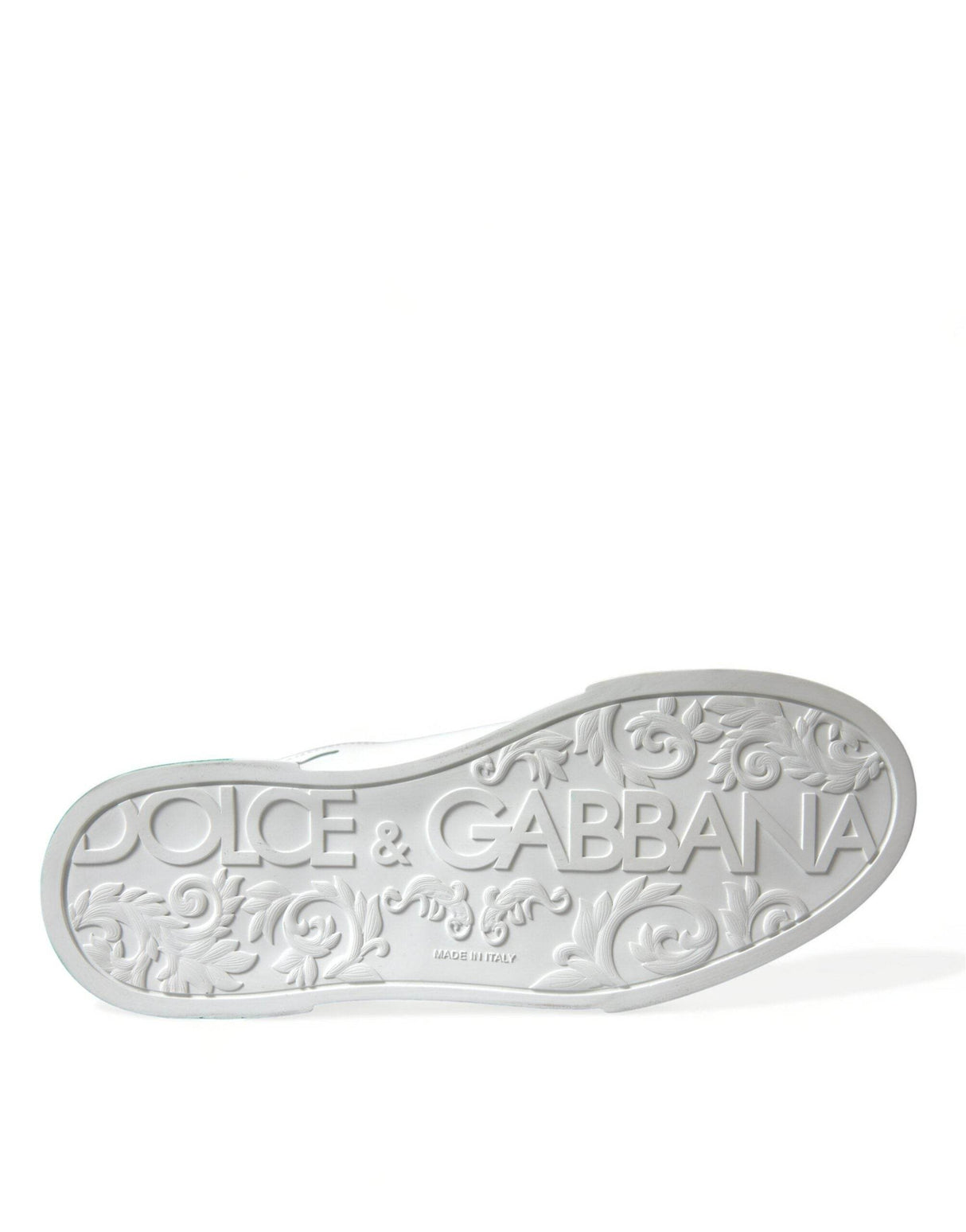 Dolce & Gabbana Elegant White Crown Leather Sneakers - Hilstor