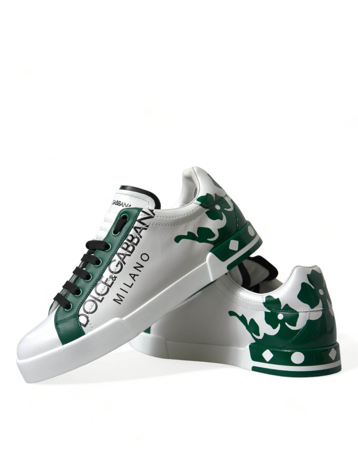 Dolce & Gabbana Elegant White Crown Leather Sneakers - Hilstor