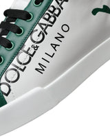 Dolce & Gabbana Elegant White Crown Leather Sneakers - Hilstor