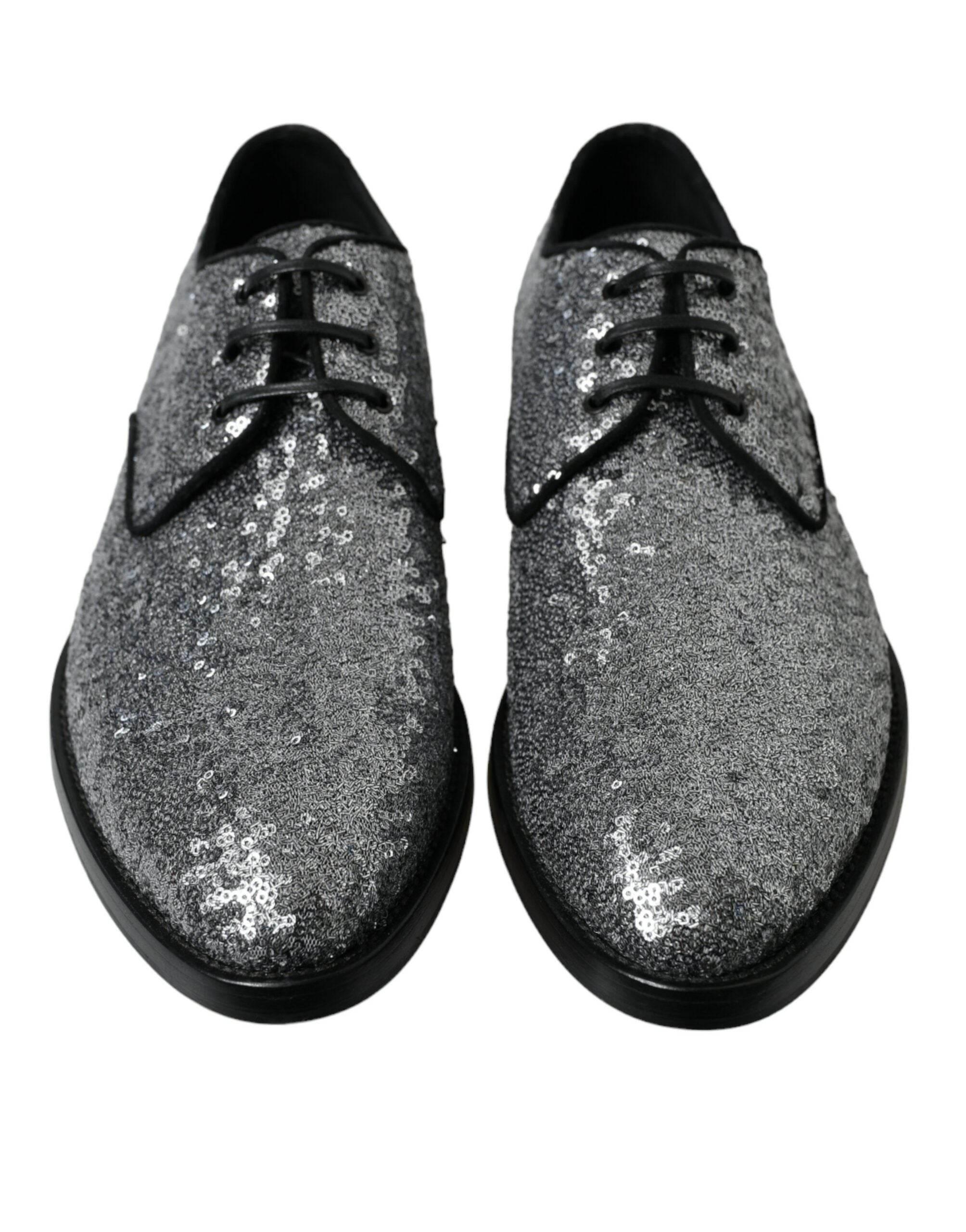 Dolce & Gabbana Exquisite Sequined Derby Dress Shoes - Hilstor