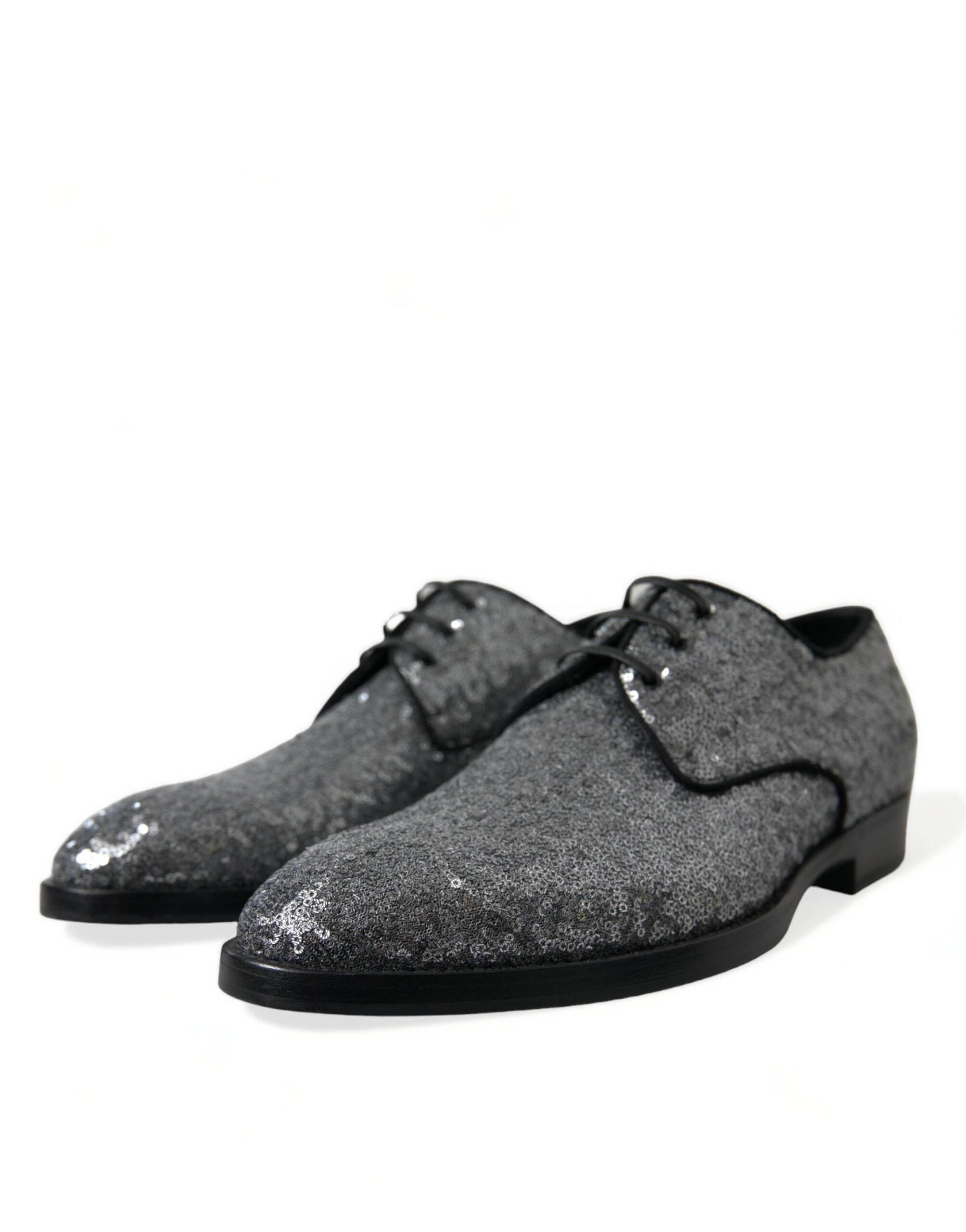 Dolce & Gabbana Exquisite Sequined Derby Dress Shoes - Hilstor
