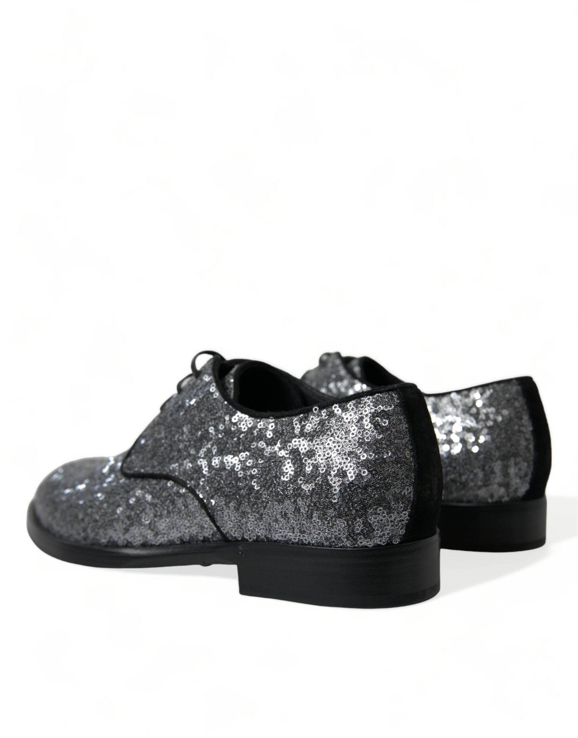 Dolce & Gabbana Exquisite Sequined Derby Dress Shoes - Hilstor