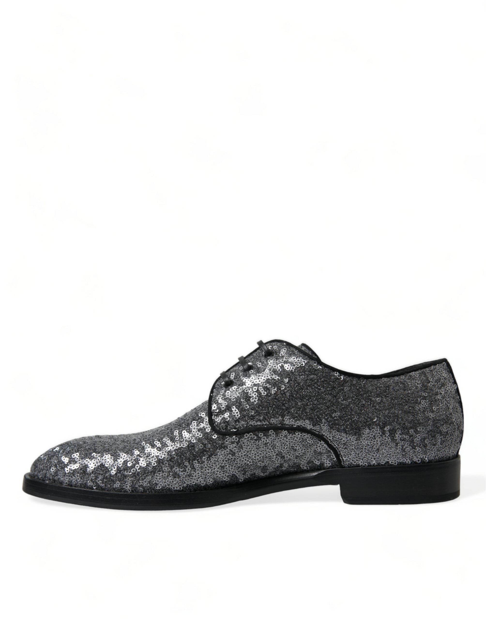 Dolce & Gabbana Exquisite Sequined Derby Dress Shoes - Hilstor