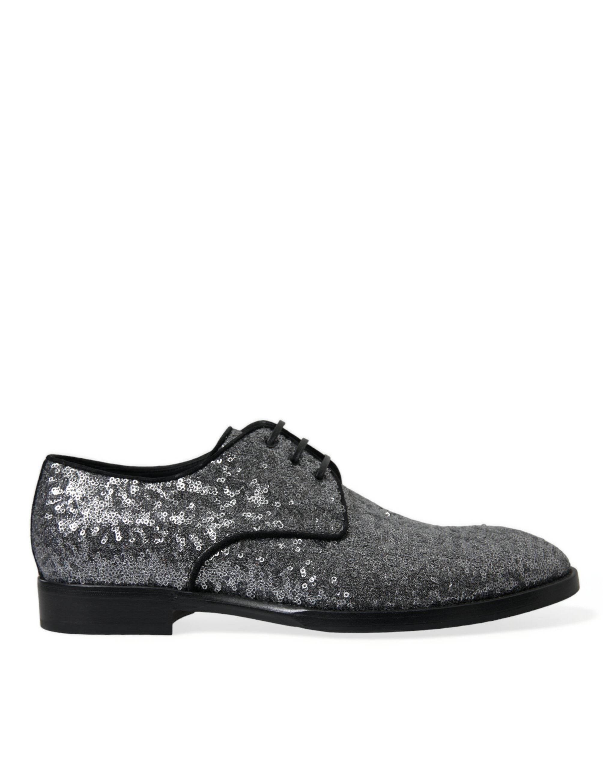 Dolce & Gabbana Exquisite Sequined Derby Dress Shoes - Hilstor