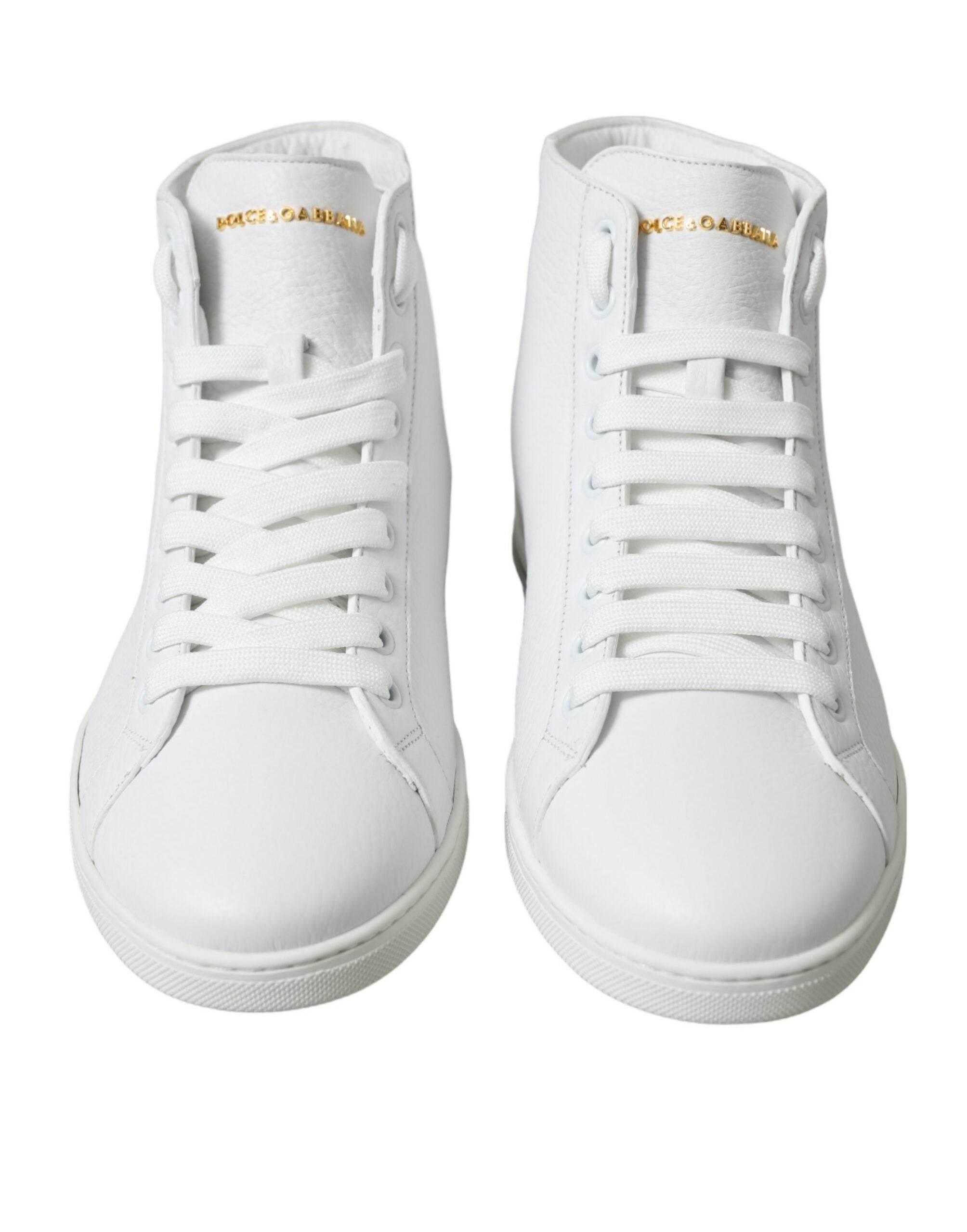 Dolce & Gabbana White Saint Tropez High Top Men Sneakers Shoes - Hilstor