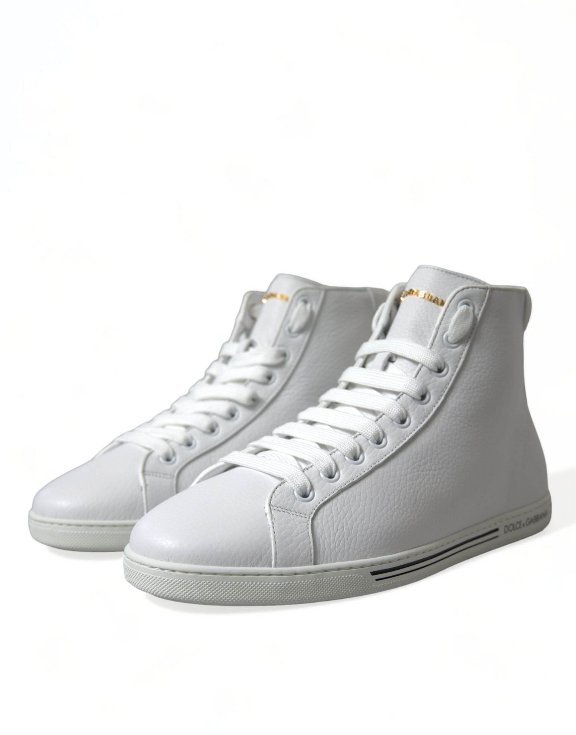 Dolce & Gabbana White Saint Tropez High Top Men Sneakers Shoes - Hilstor