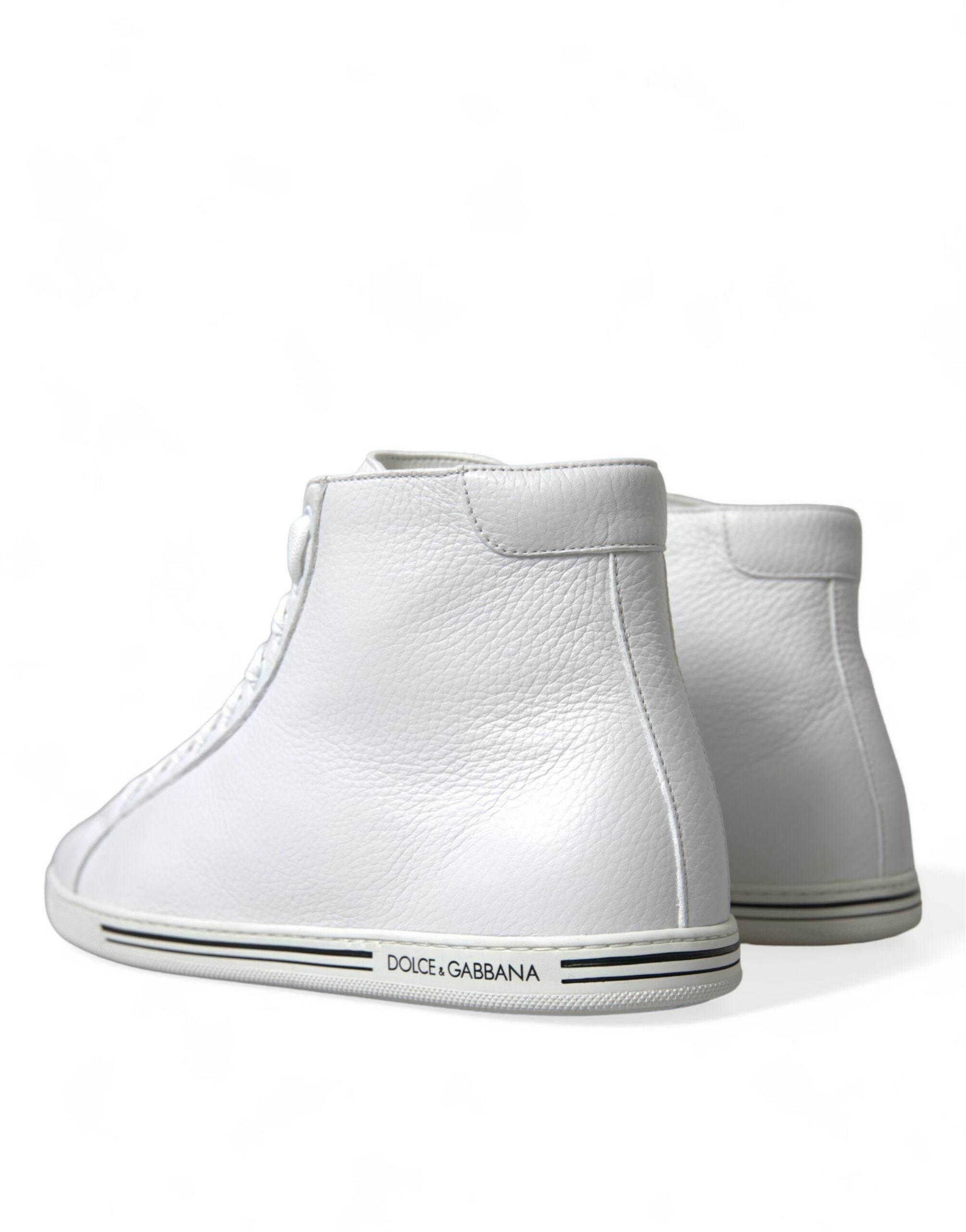 Dolce & Gabbana White Saint Tropez High Top Men Sneakers Shoes - Hilstor