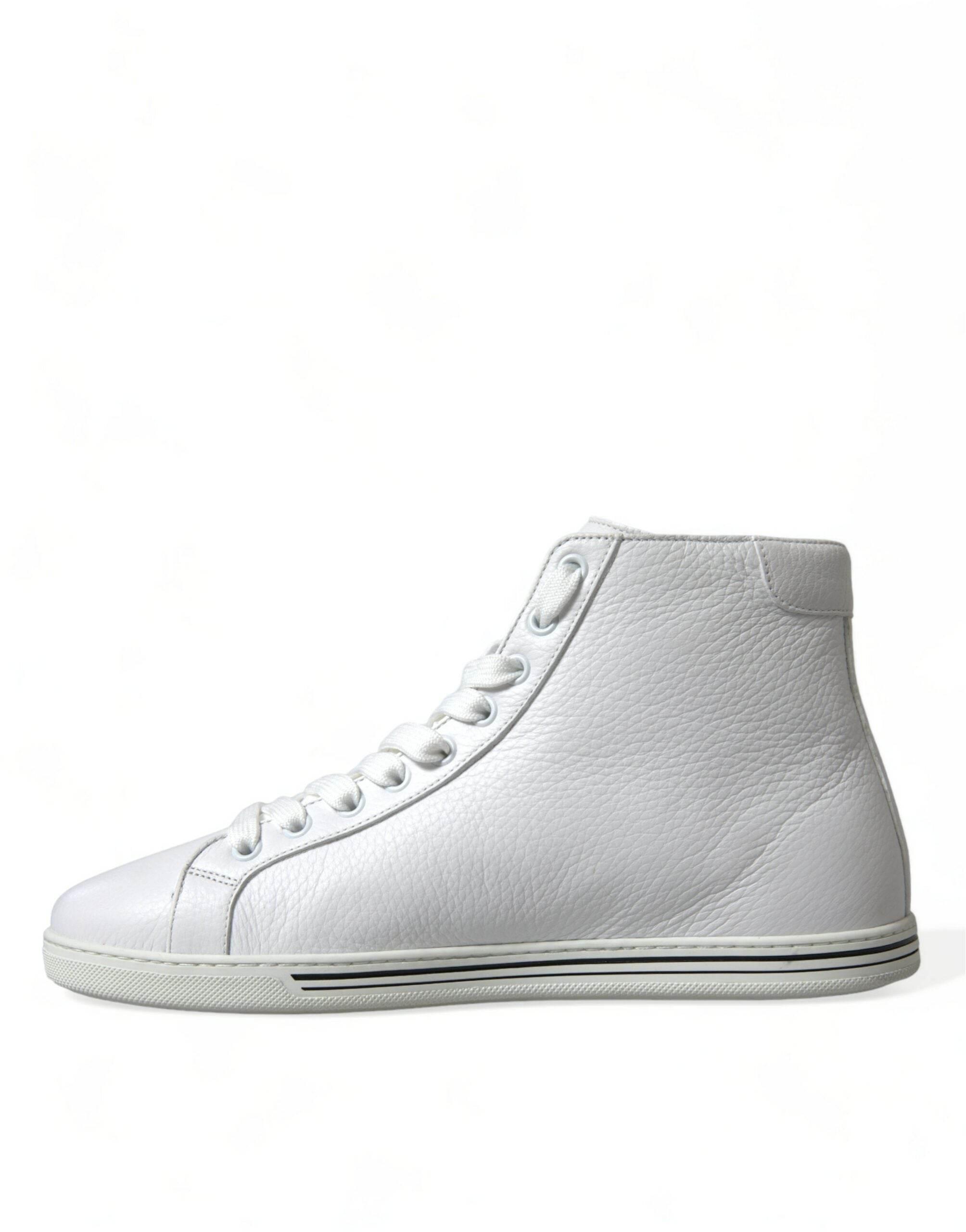 Dolce & Gabbana White Saint Tropez High Top Men Sneakers Shoes - Hilstor