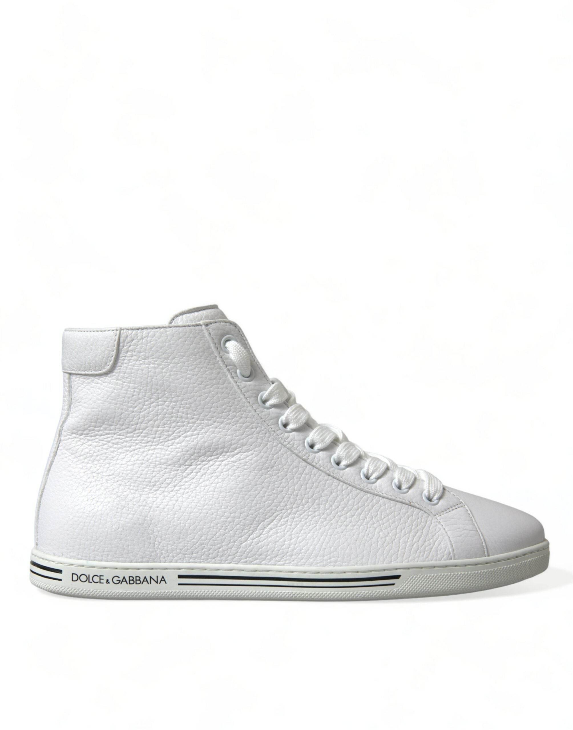 Dolce & Gabbana White Saint Tropez High Top Men Sneakers Shoes - Hilstor