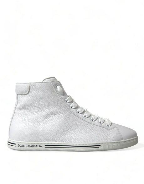 Dolce & Gabbana White Saint Tropez High Top Men Sneakers Shoes - Hilstor