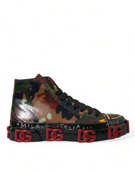 Dolce & Gabbana Multicolor Camouflage High Top Men Sneakers Shoes - Hilstor