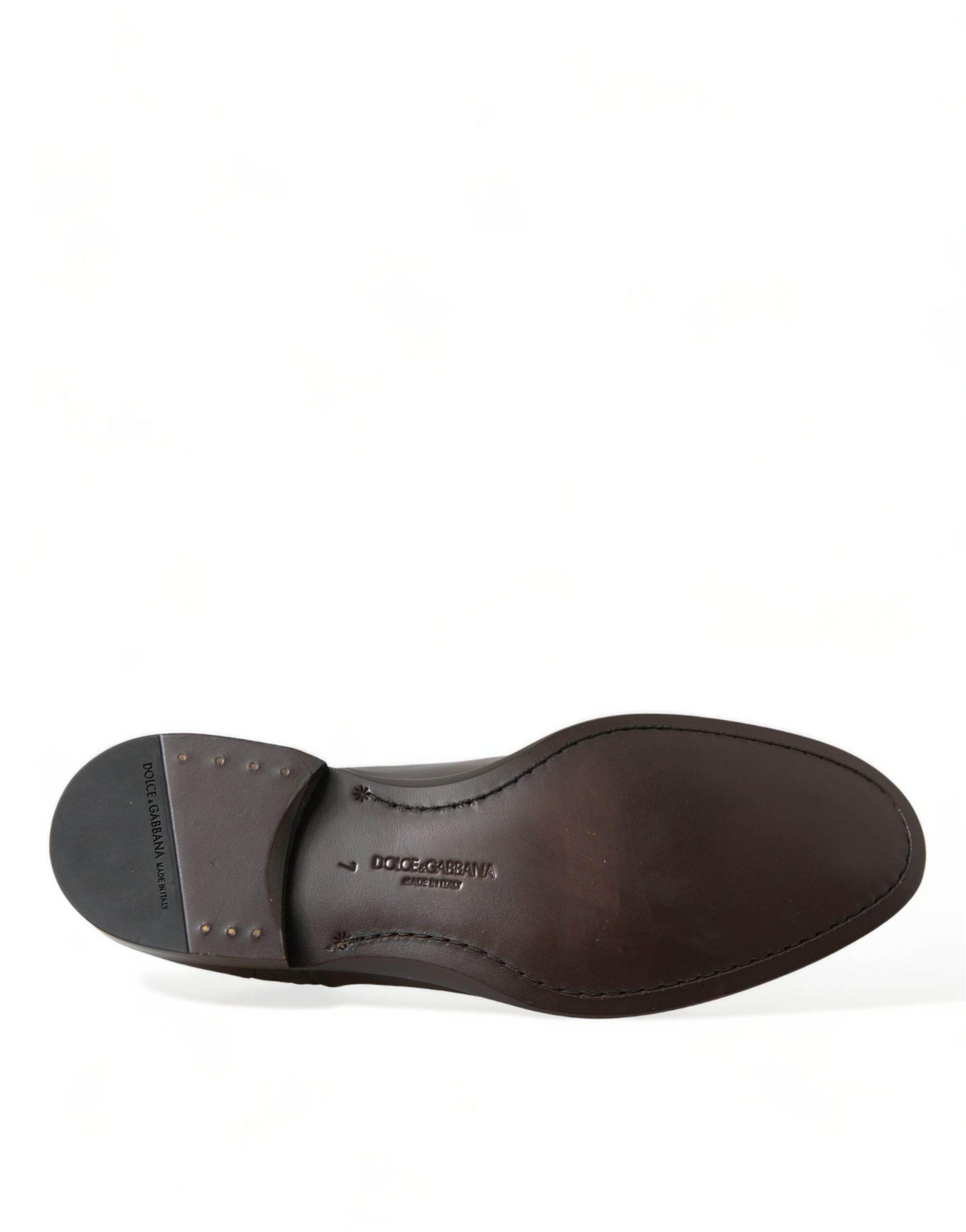 Dolce & Gabbana Elegant Textured Leather Oxford Dress Shoes - Hilstor