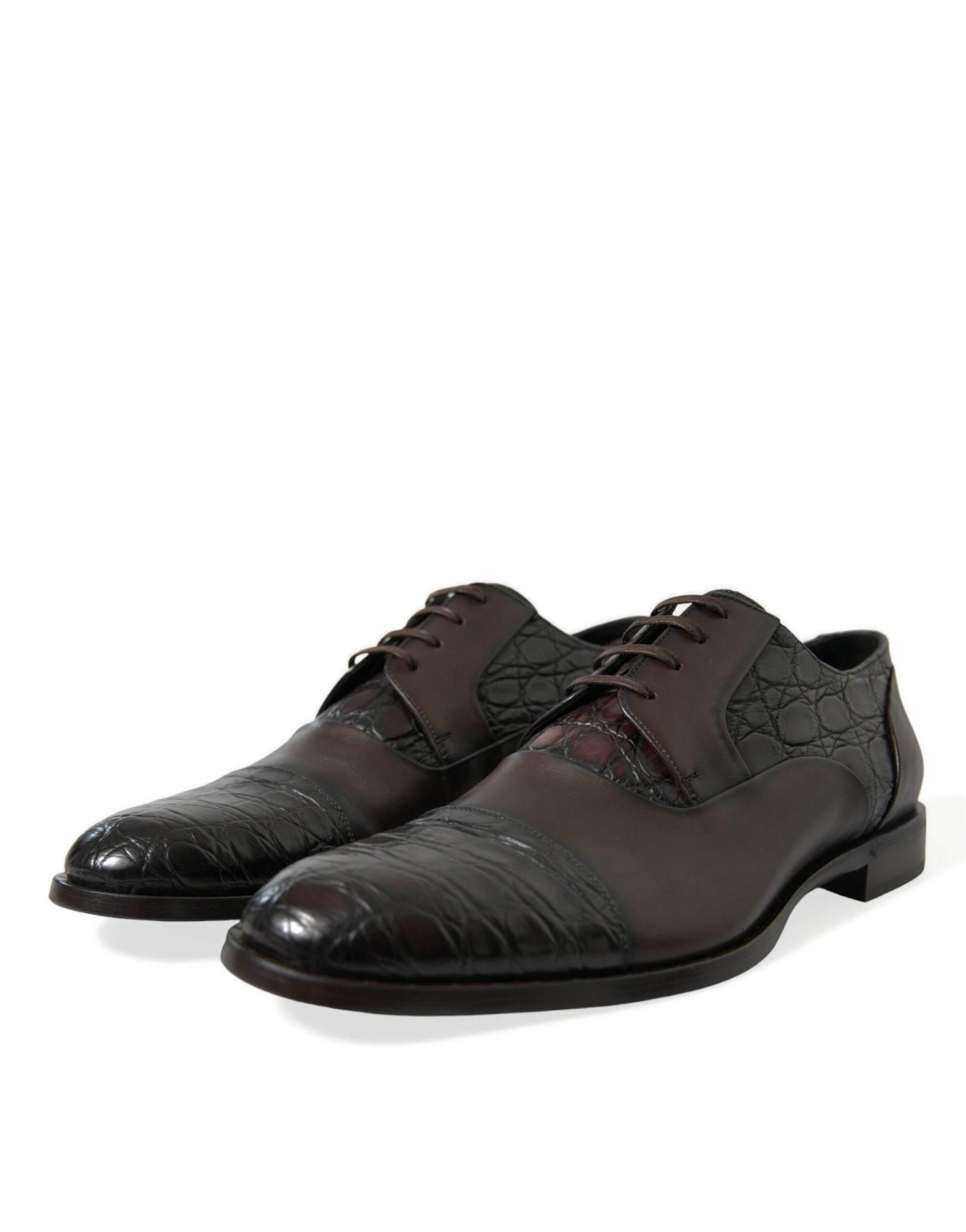 Dolce & Gabbana Elegant Brown Formal Derby Dress Shoes - Hilstor