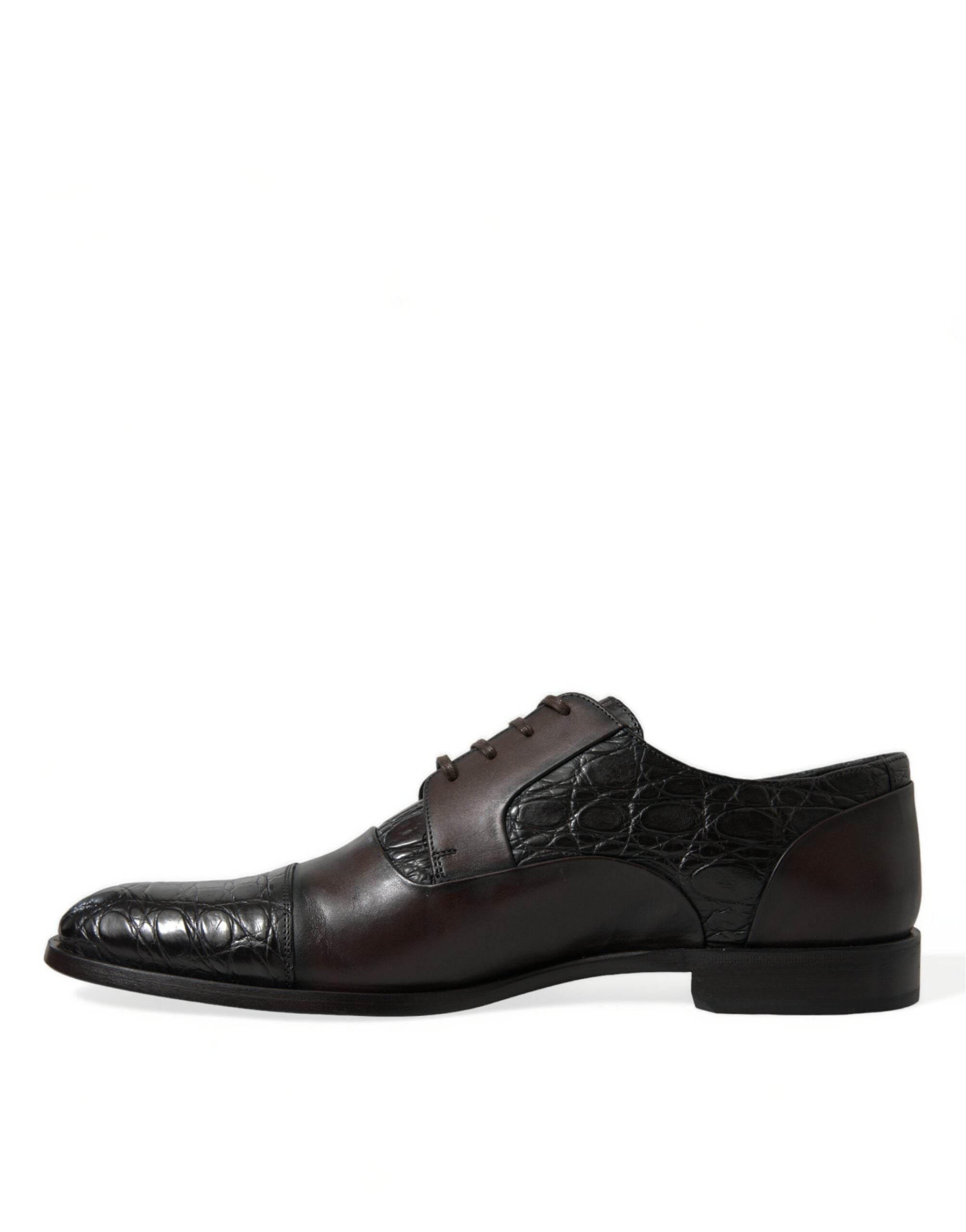 Dolce & Gabbana Elegant Brown Formal Derby Dress Shoes - Hilstor