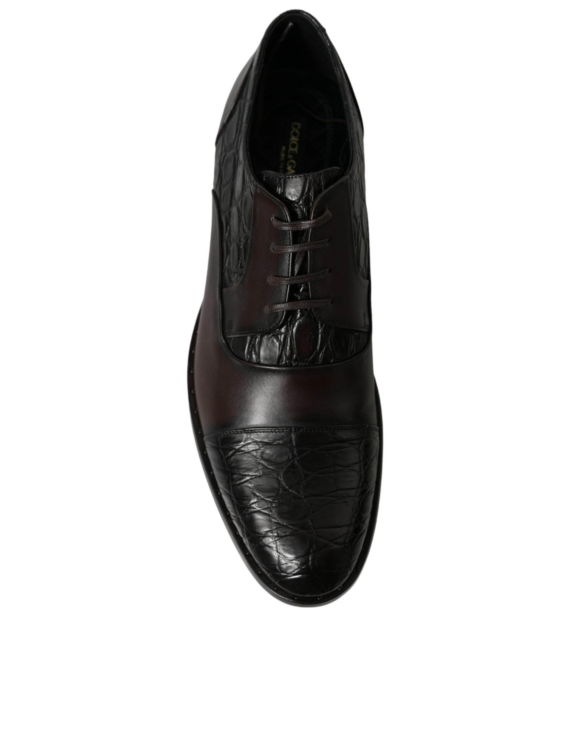 Dolce & Gabbana Elegant Brown Formal Derby Dress Shoes - Hilstor