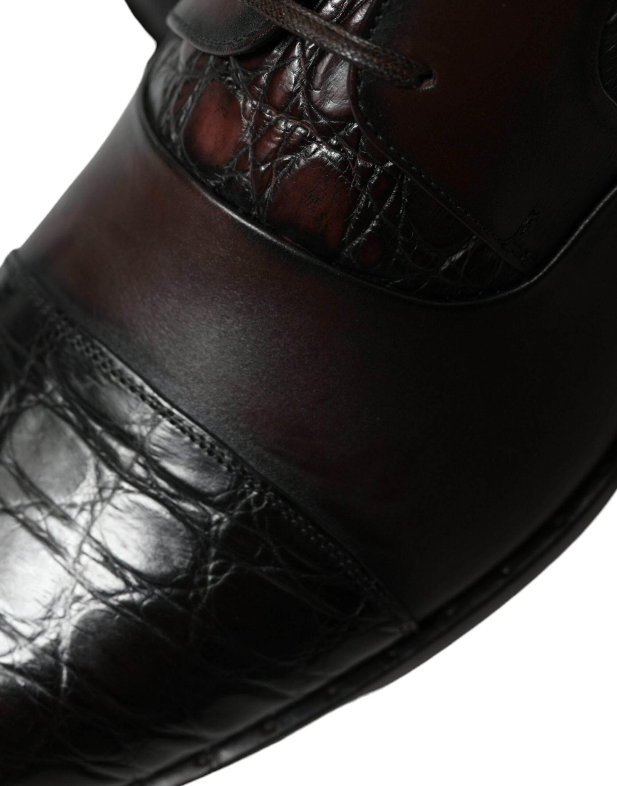 Dolce & Gabbana Elegant Brown Formal Derby Dress Shoes - Hilstor