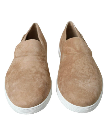 Dolce & Gabbana Elegant Beige Leather Loafers - Hilstor
