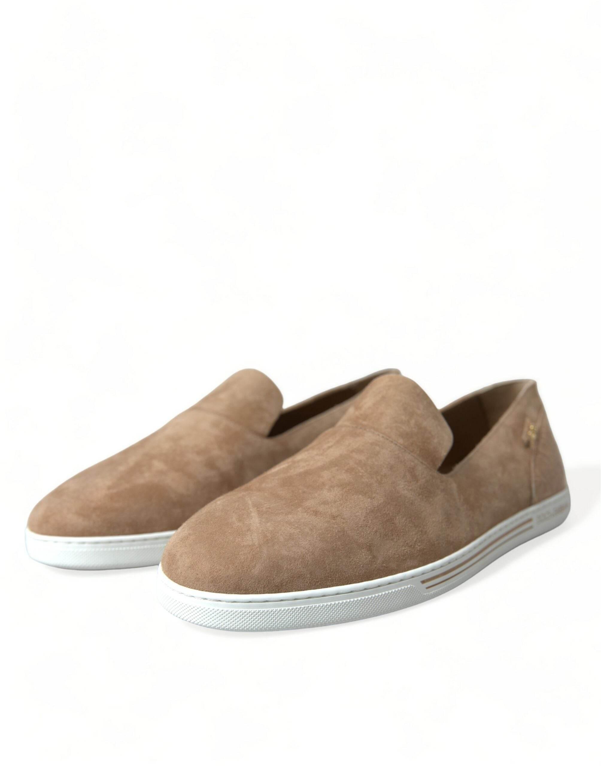 Dolce & Gabbana Elegant Beige Leather Loafers - Hilstor