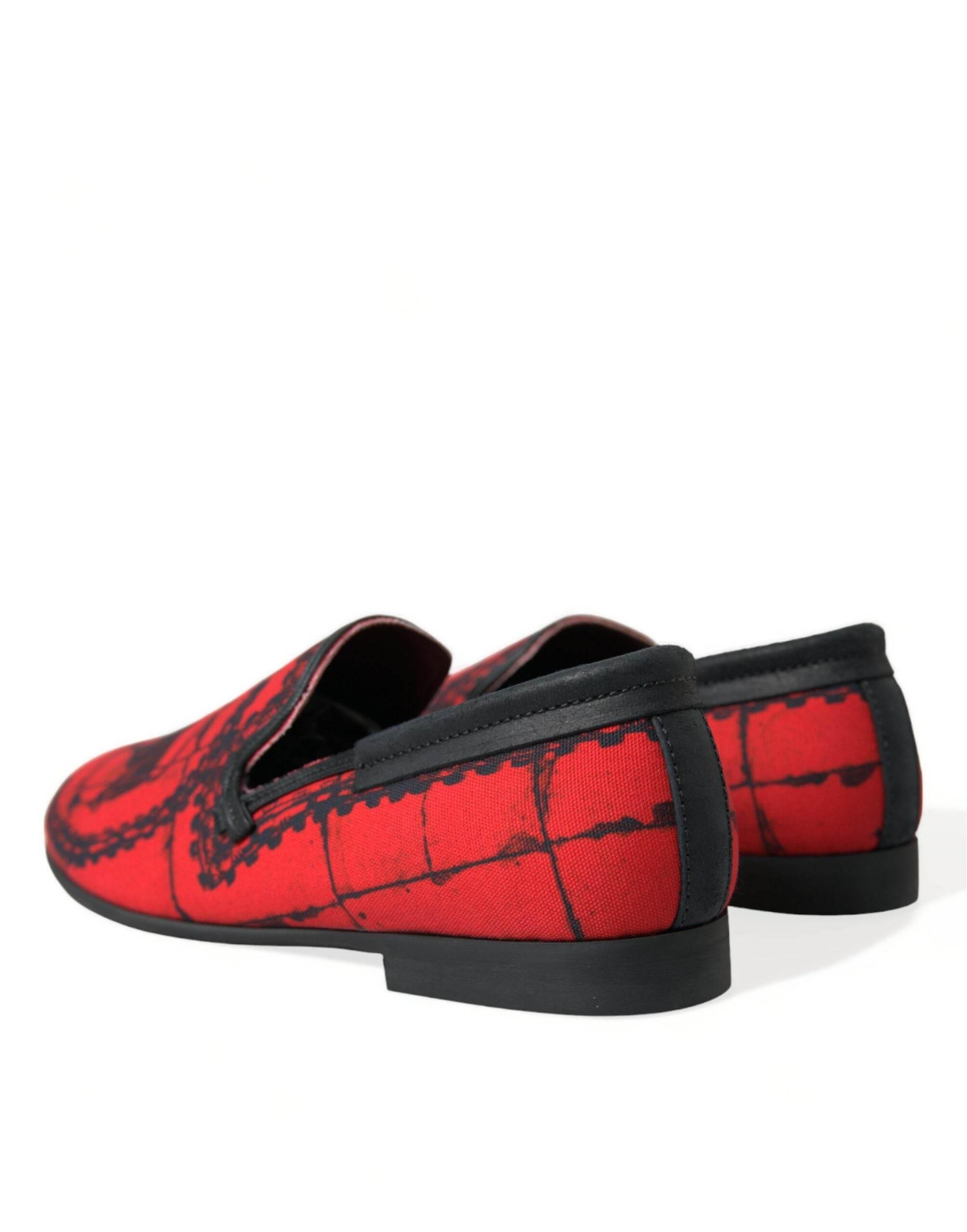Dolce & Gabbana Torero-Inspired Luxe Red & Black Loafers - Hilstor