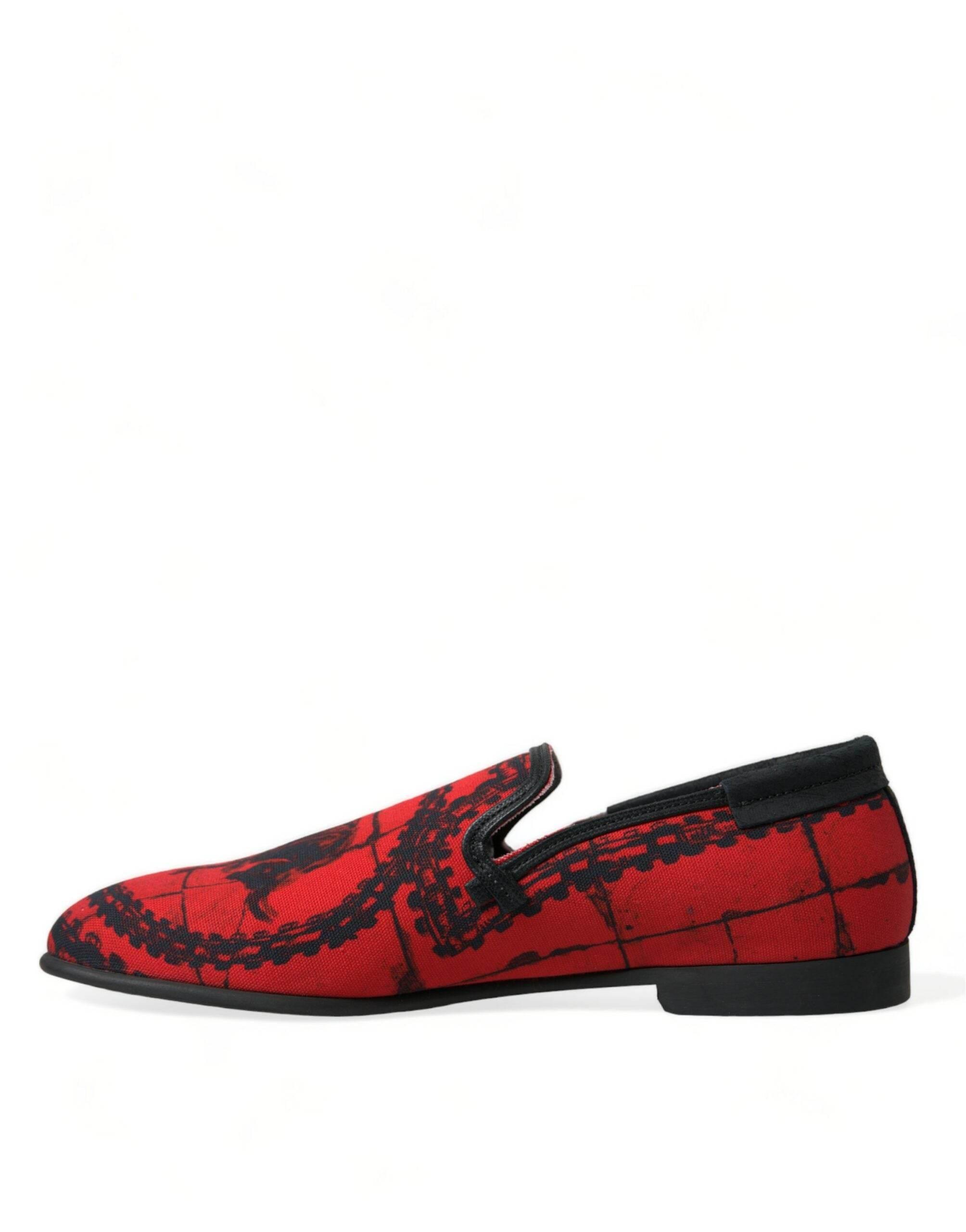 Dolce & Gabbana Torero-Inspired Luxe Red & Black Loafers - Hilstor