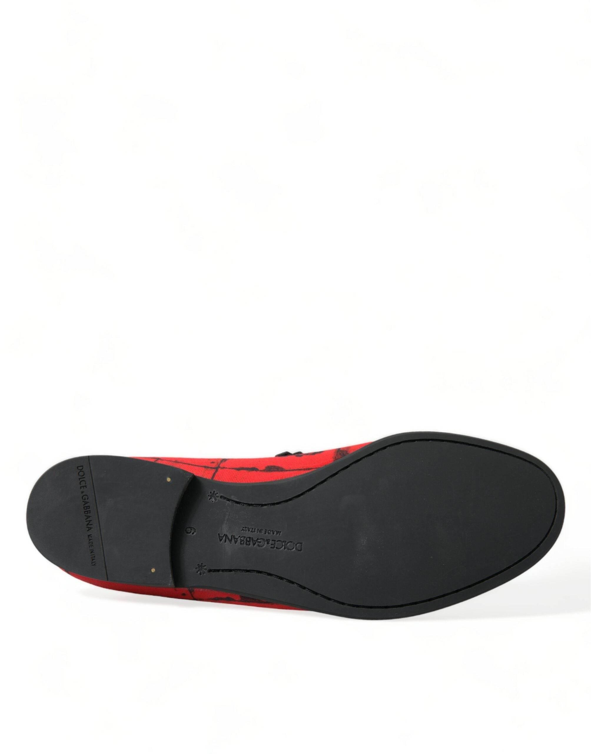 Dolce & Gabbana Torero-Inspired Luxe Red & Black Loafers - Hilstor