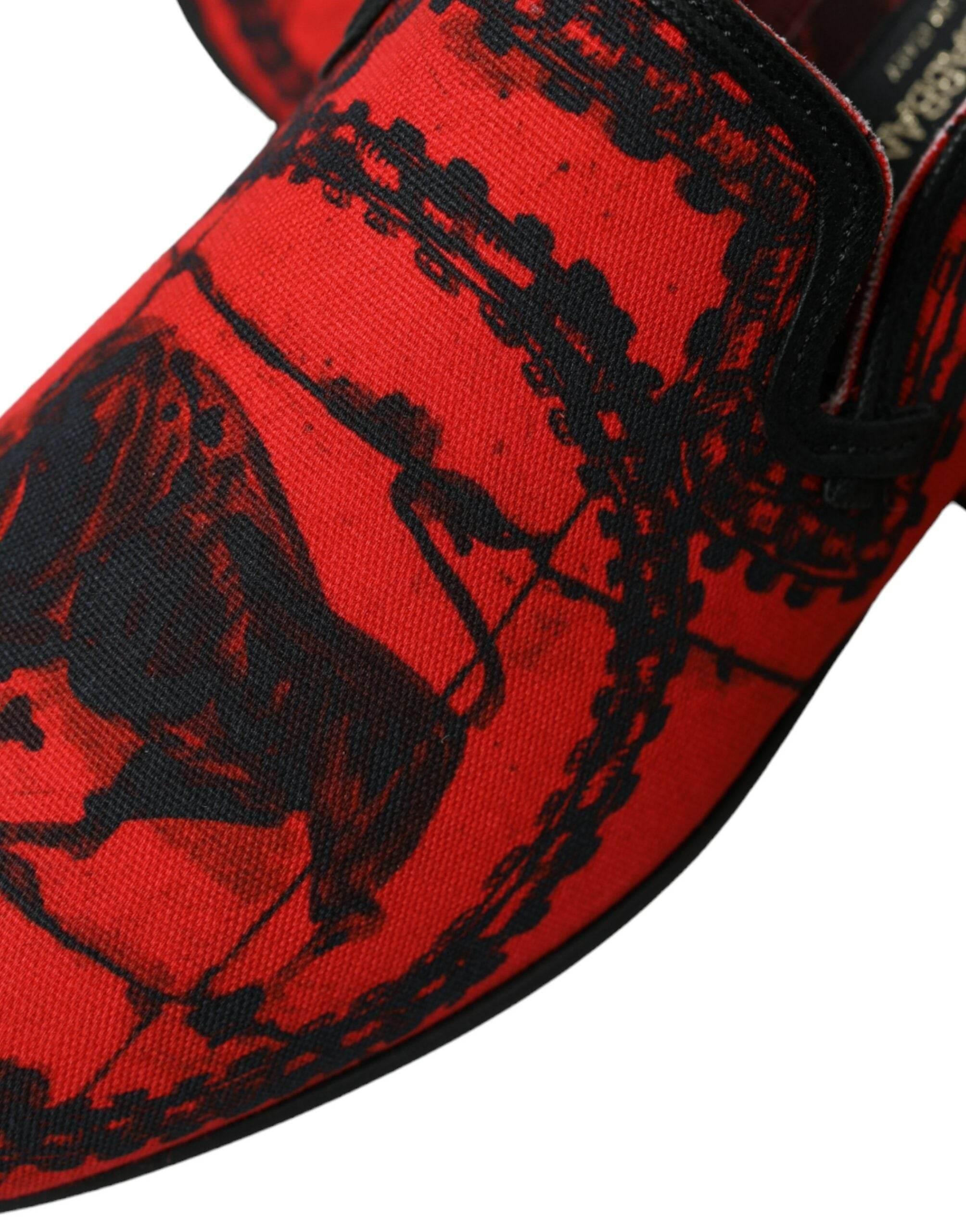 Dolce & Gabbana Torero-Inspired Luxe Red & Black Loafers - Hilstor