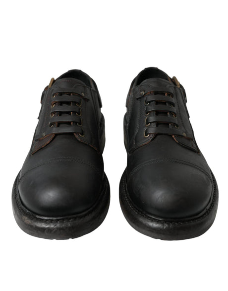 Dolce & Gabbana Elegant Mens Leather Derby Dress Shoes - Hilstor