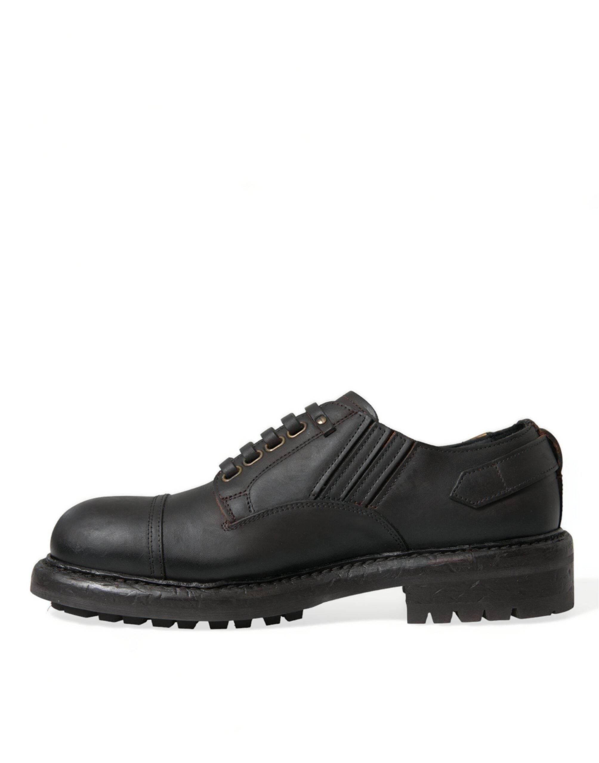 Dolce & Gabbana Elegant Mens Leather Derby Dress Shoes - Hilstor