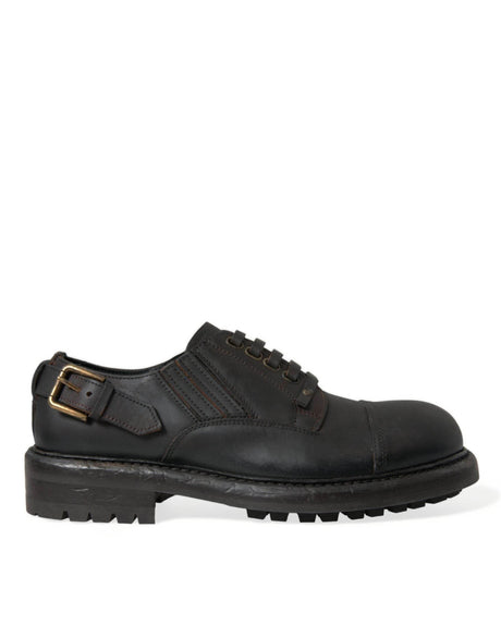 Dolce & Gabbana Elegant Mens Leather Derby Dress Shoes - Hilstor
