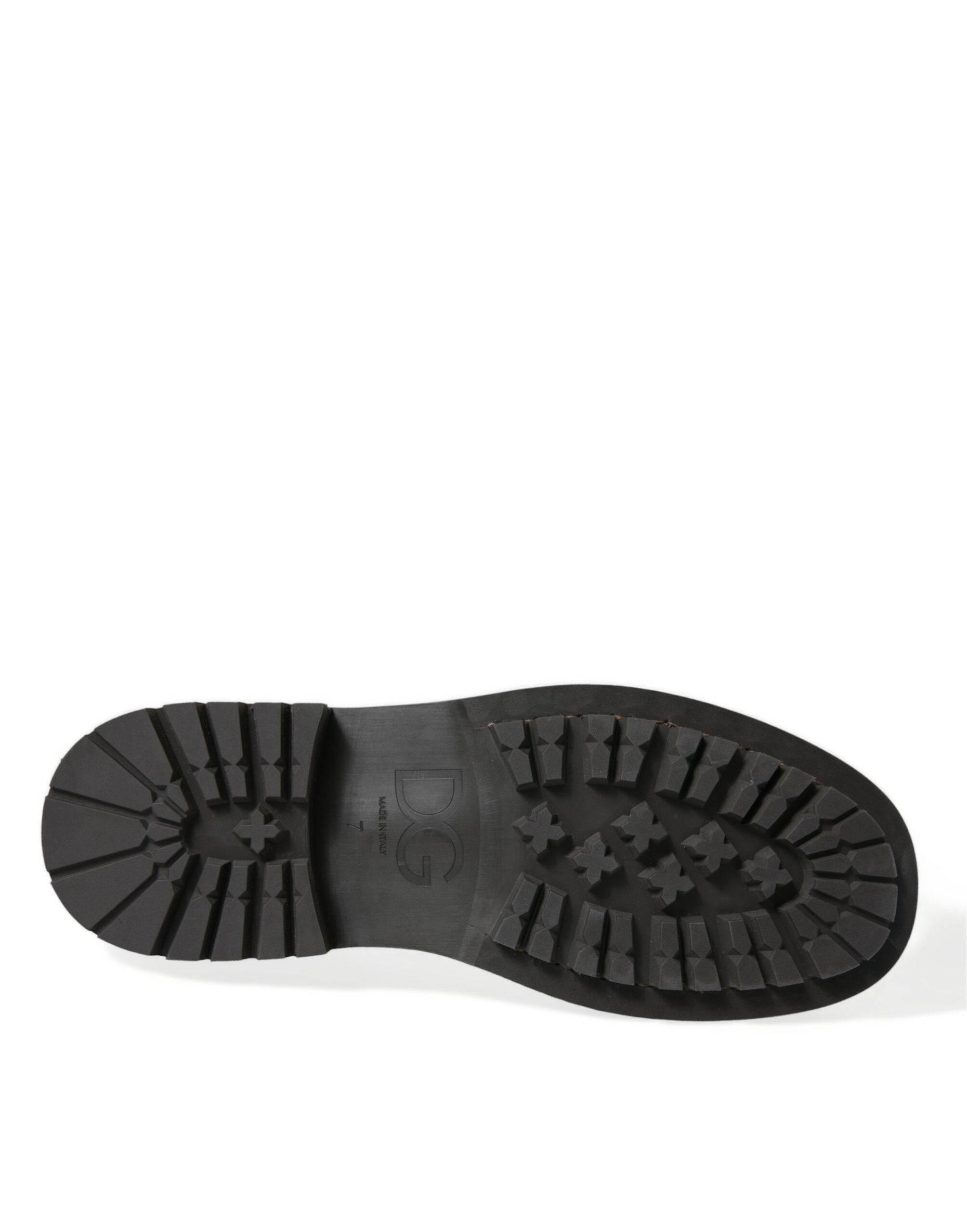 Dolce & Gabbana Elegant Mens Leather Derby Dress Shoes - Hilstor