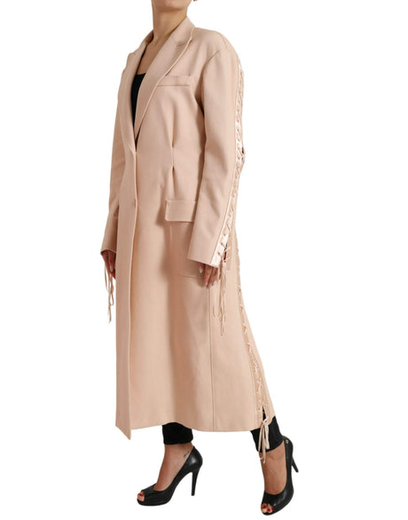 Dolce & Gabbana Beige Cotton Single Breasted Long Coat Jacket - Hilstor