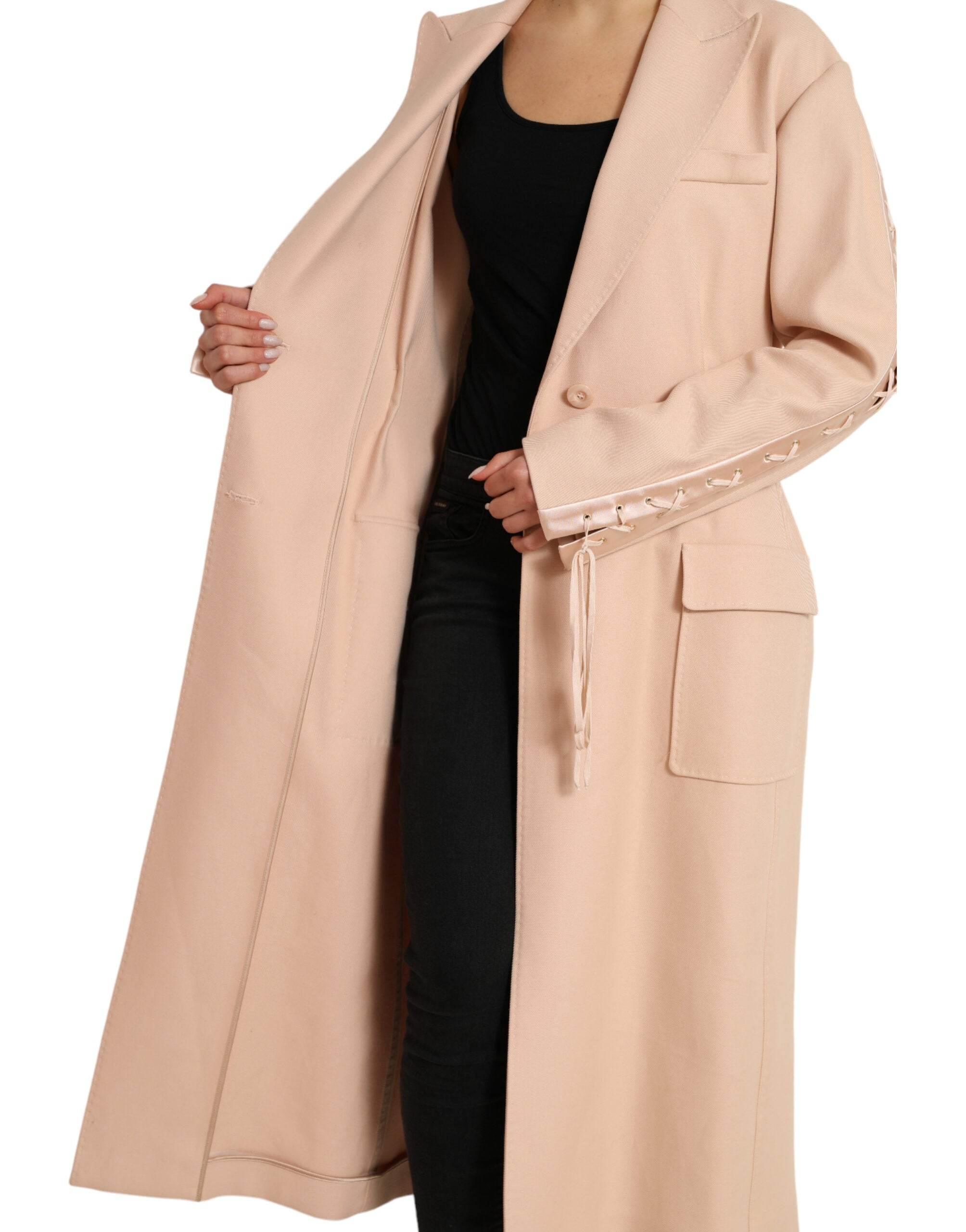 Dolce & Gabbana Beige Cotton Single Breasted Long Coat Jacket - Hilstor