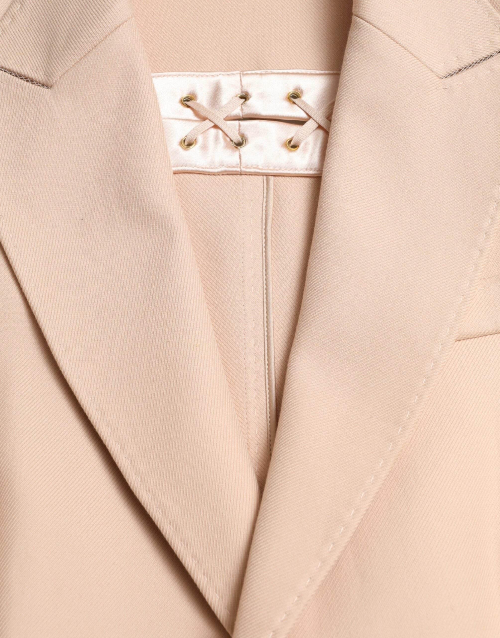 Dolce & Gabbana Beige Cotton Single Breasted Long Coat Jacket - Hilstor