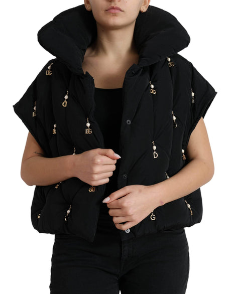 Dolce & Gabbana Black Embellished Quilted Shell Bomber Jacket - Hilstor