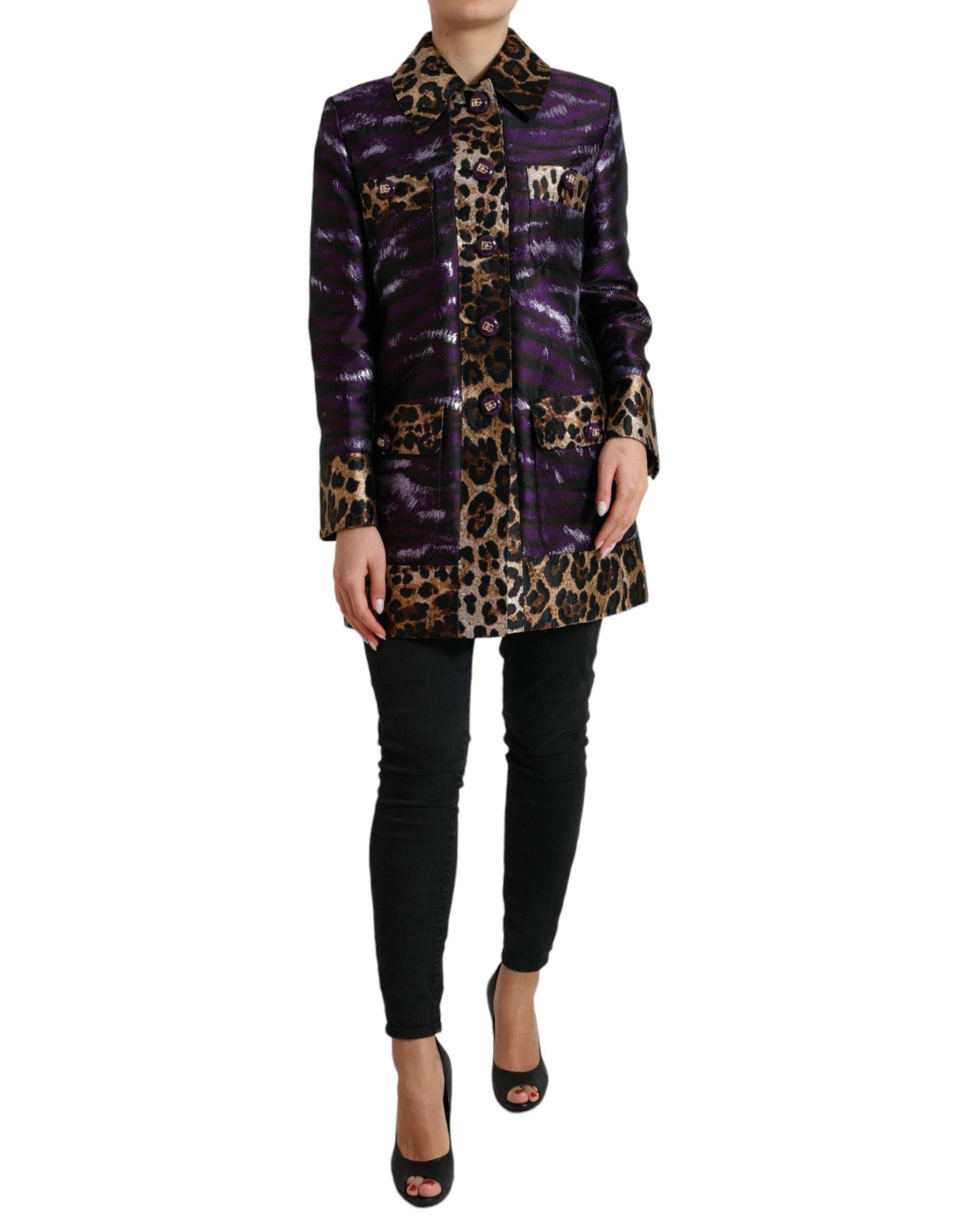 Dolce & Gabbana Exquisite Jacquard Trench With Tiger Motif - Hilstor