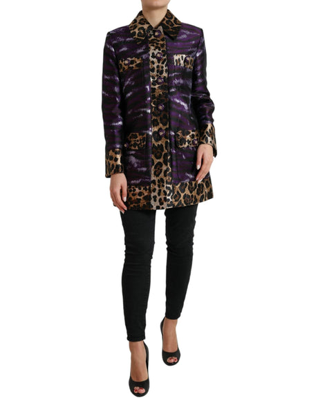 Dolce & Gabbana Exquisite Jacquard Trench With Tiger Motif - Hilstor