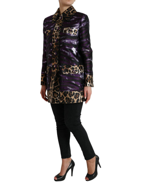 Dolce & Gabbana Exquisite Jacquard Trench With Tiger Motif - Hilstor