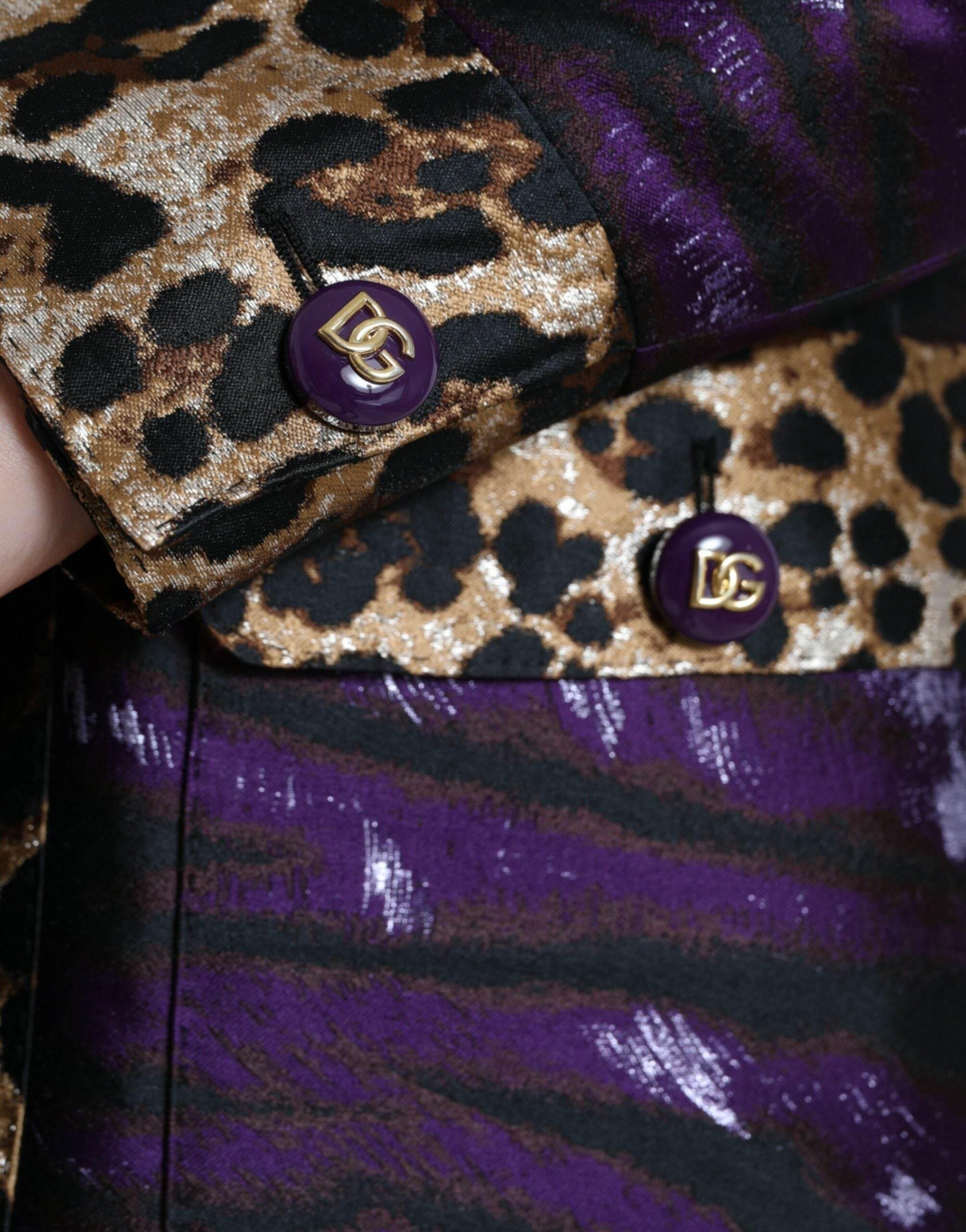 Dolce & Gabbana Exquisite Jacquard Trench With Tiger Motif - Hilstor