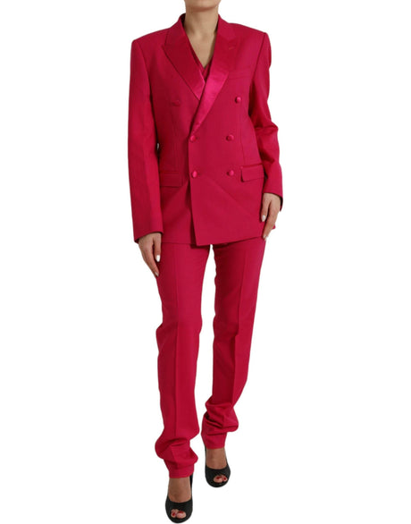 Dolce & Gabbana Elegant Red Slim Fit 3 Piece Martini Suit - Hilstor