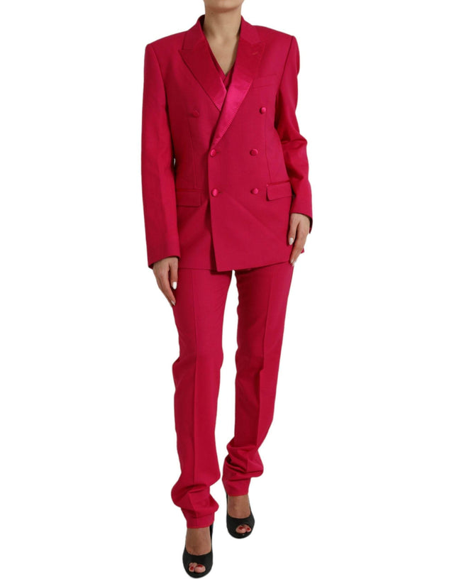 Dolce & Gabbana Elegant Red Slim Fit 3 Piece Martini Suit - Hilstor