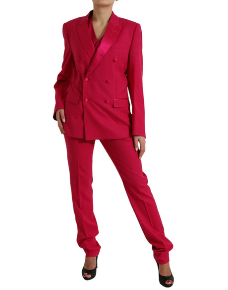 Dolce & Gabbana Elegant Red Slim Fit 3 Piece Martini Suit - Hilstor