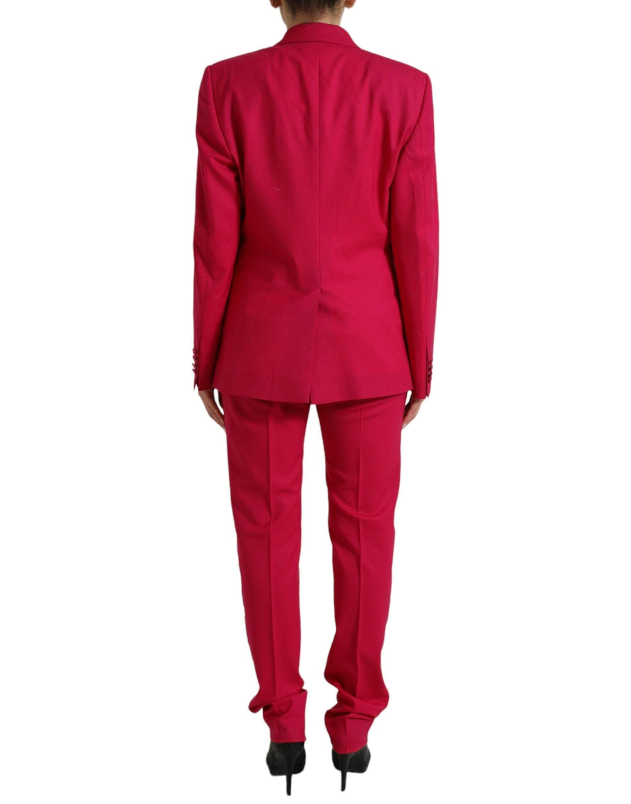 Dolce & Gabbana Elegant Red Slim Fit 3 Piece Martini Suit - Hilstor