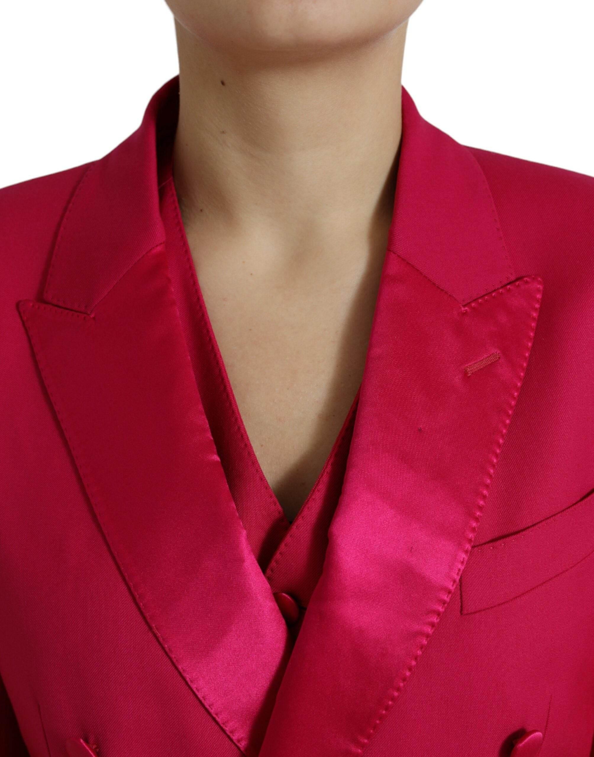 Dolce & Gabbana Elegant Red Slim Fit 3 Piece Martini Suit - Hilstor