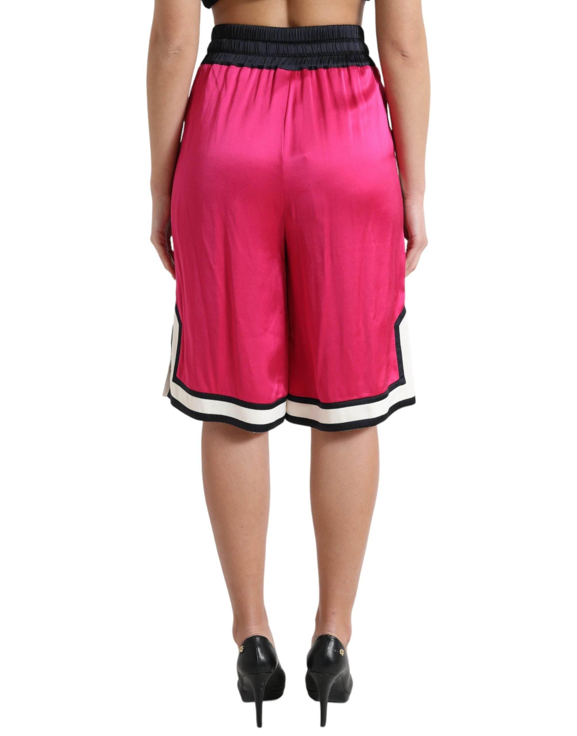 Dolce & Gabbana Chic Pink High Waist Jersey Shorts - Hilstor