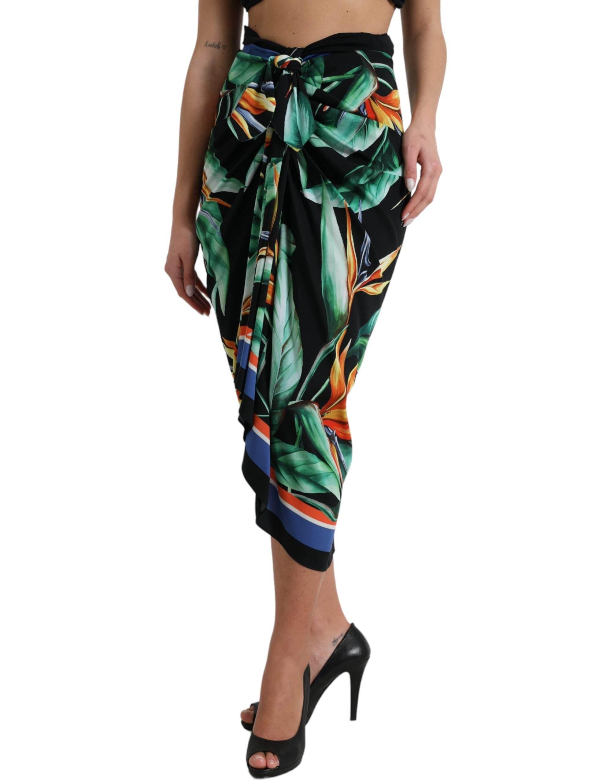 Dolce & Gabbana Elegant Floral High Waist Midi Skirt - Hilstor