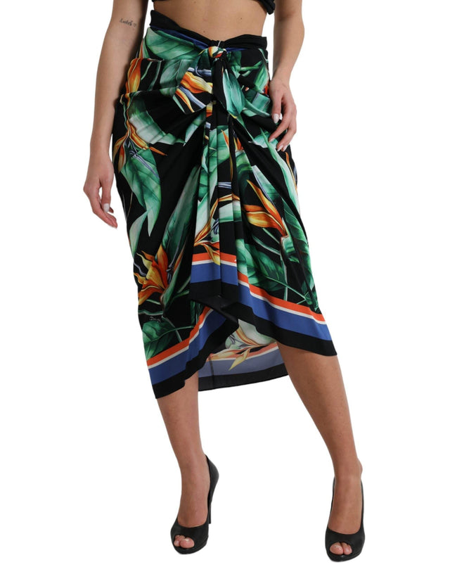 Dolce & Gabbana Elegant Floral High Waist Midi Skirt - Hilstor
