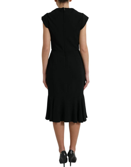 Dolce & Gabbana Black Cady Viscose Sleeveless Dress - Hilstor