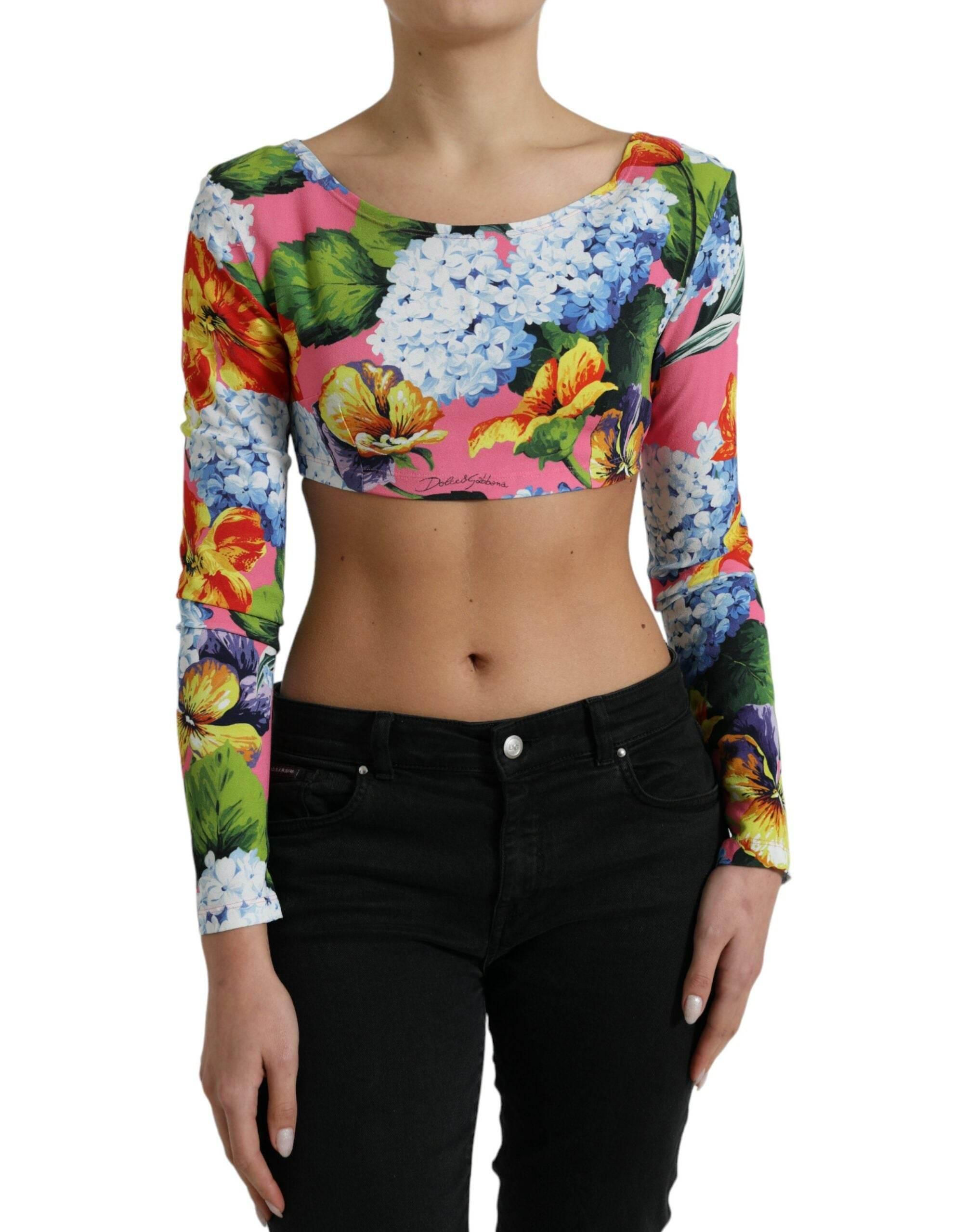 Dolce & Gabbana Floral Elegance Cropped Blouse - Hilstor