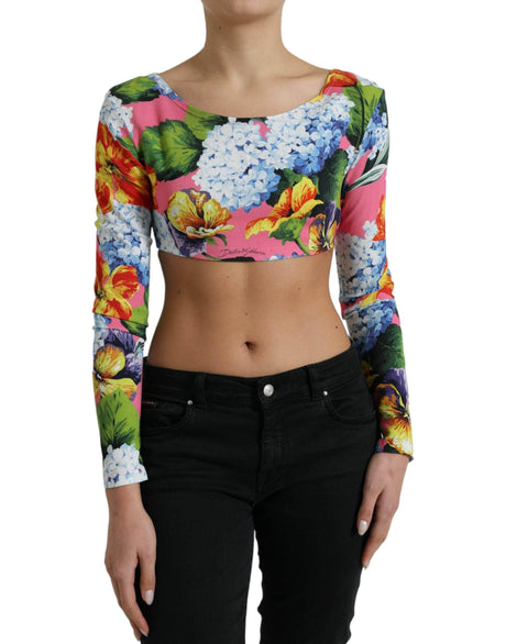 Dolce & Gabbana Floral Elegance Cropped Blouse - Hilstor