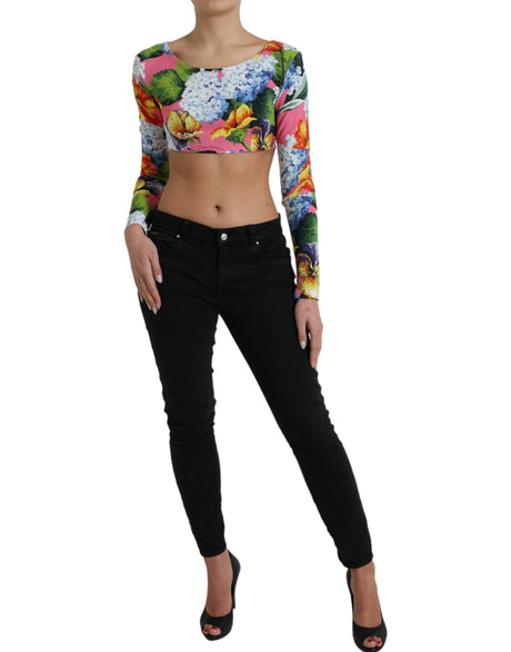 Dolce & Gabbana Floral Elegance Cropped Blouse - Hilstor